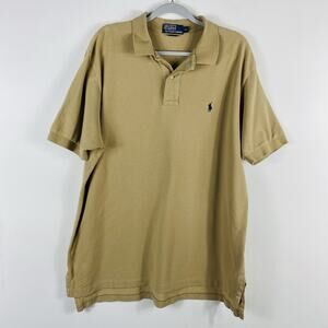 Polo Ralph Lauren Polo Shirt Men's XL Tan Short Sleeve 100% Cotton
